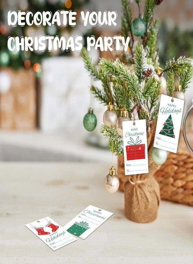Cazhes Merry Christmas Paper Gift Tags, 40 Pcs Xmas Name Tag with String for Gifts Bags, Winter Holiday Presents Wrapping for Party Decoration Supplies - B02 - Image 4